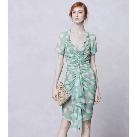 Beguile By Byron Lars Ginkgo Ruched Sheath Dress - Picture 1 of 8